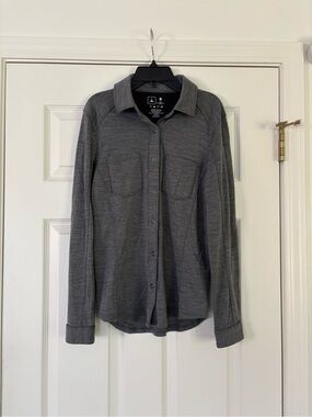 Triple Aught Design Women's Wool Gray Button-Down Shirt